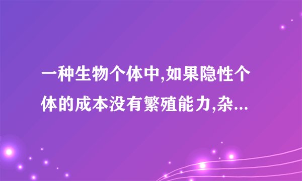 一种生物个体中,如果隐性个体的成本没有繁殖能力,杂合子Aa自交,得F1个体