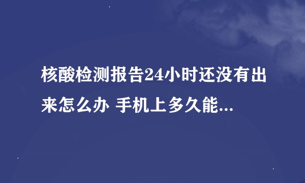 核酸检测报告24小时还没有出来怎么办 手机上多久能查出核酸检测结果