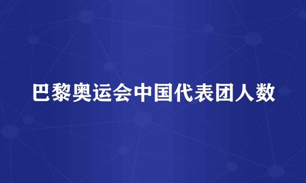 巴黎奥运会中国代表团人数