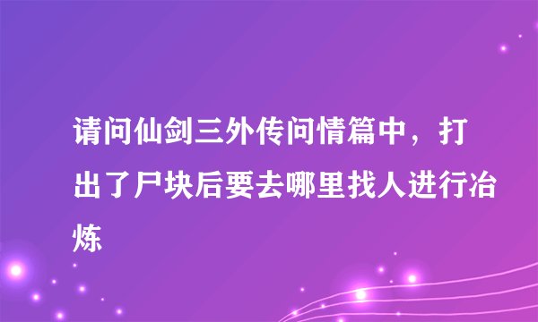 请问仙剑三外传问情篇中，打出了尸块后要去哪里找人进行冶炼