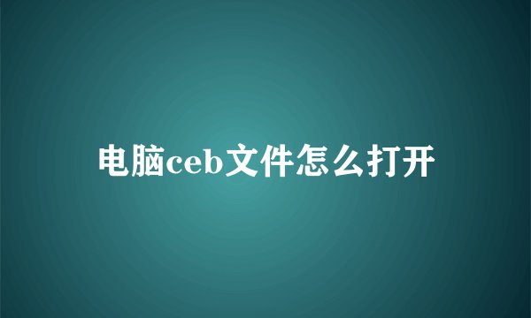 电脑ceb文件怎么打开