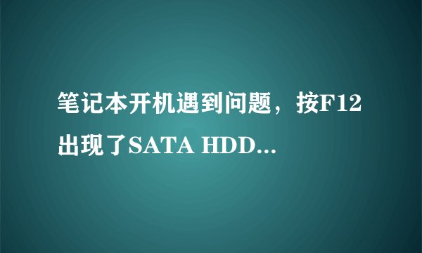 笔记本开机遇到问题，按F12出现了SATA HDD和SATA ODD，该选择SATA HDD是吧，但是没有系统盘什么的可以吗