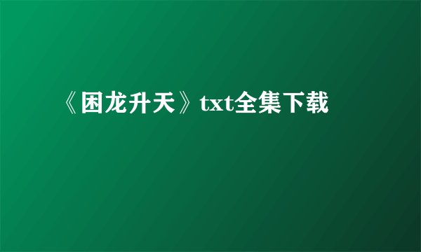 《困龙升天》txt全集下载