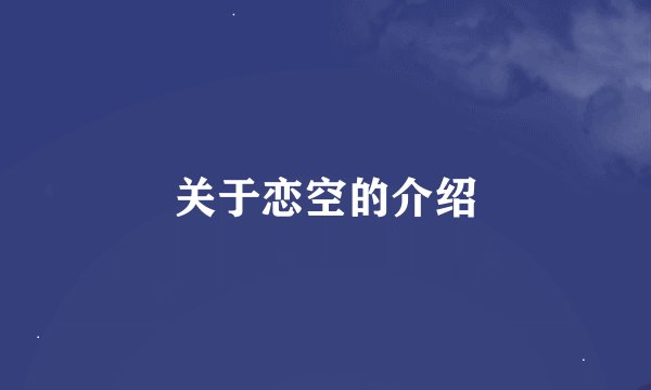 关于恋空的介绍