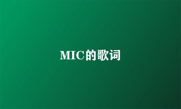 MIC的歌词