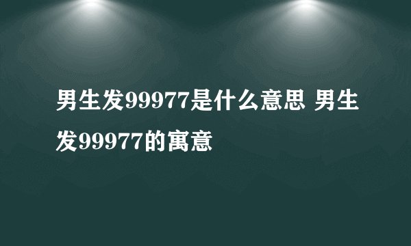 男生发99977是什么意思 男生发99977的寓意