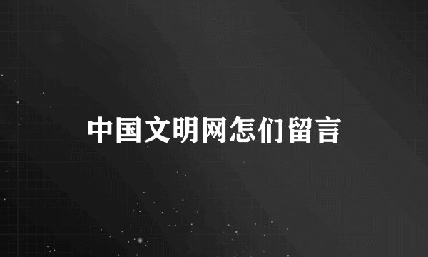 中国文明网怎们留言