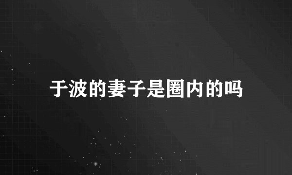 于波的妻子是圈内的吗