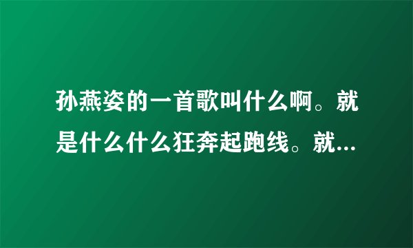 孙燕姿的一首歌叫什么啊。就是什么什么狂奔起跑线。就是在快乐大本营介绍孙燕姿的最后一首音乐。