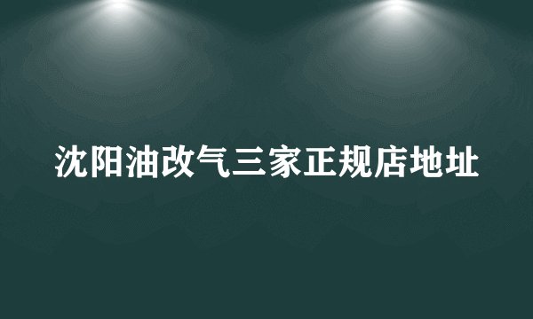 沈阳油改气三家正规店地址