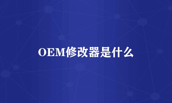 OEM修改器是什么