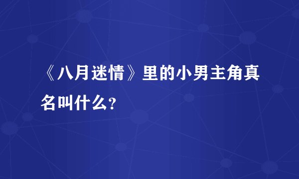 《八月迷情》里的小男主角真名叫什么？
