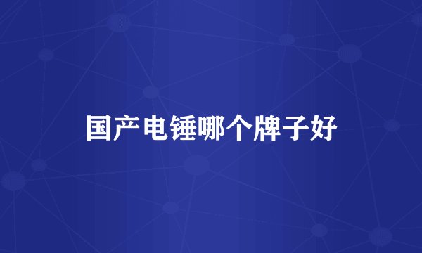 国产电锤哪个牌子好