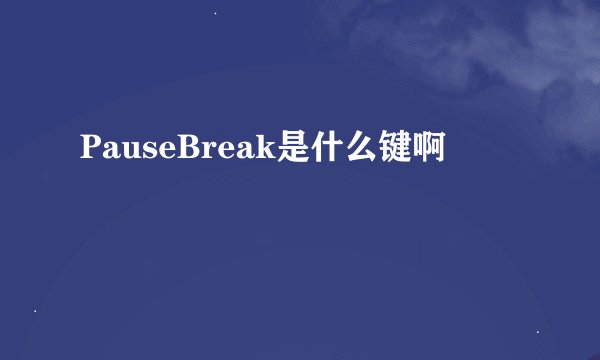 PauseBreak是什么键啊