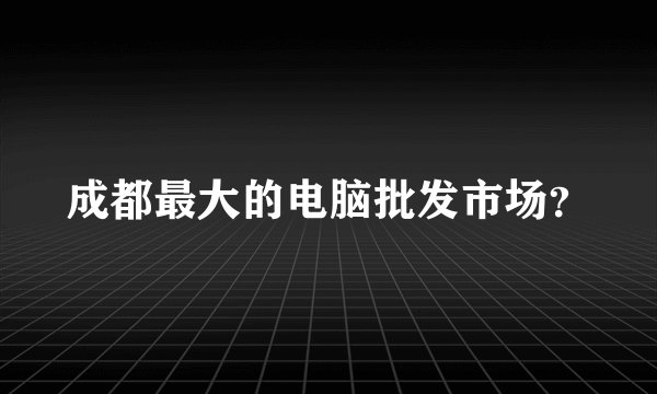 成都最大的电脑批发市场？