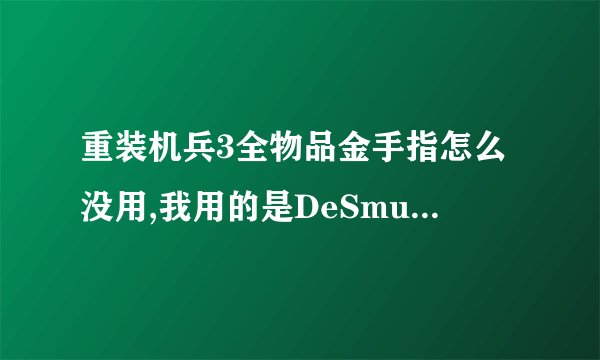 重装机兵3全物品金手指怎么没用,我用的是DeSmuME2.010EX模拟器