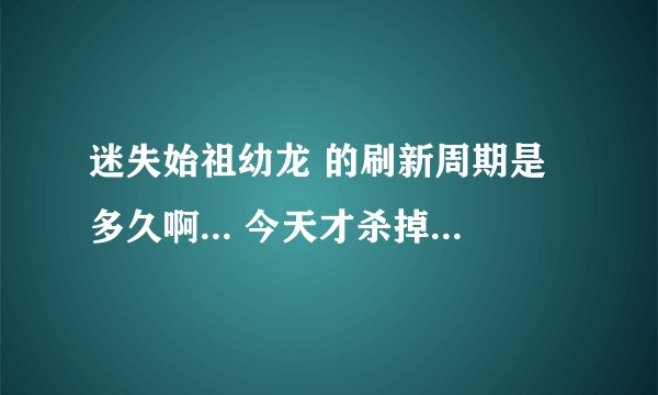 迷失始祖幼龙 的刷新周期是多久啊... 今天才杀掉 结果龙被无良队友抢走退队了.. 不甘心啊...