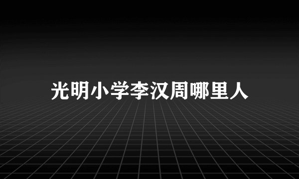 光明小学李汉周哪里人