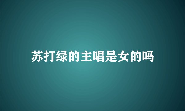 苏打绿的主唱是女的吗