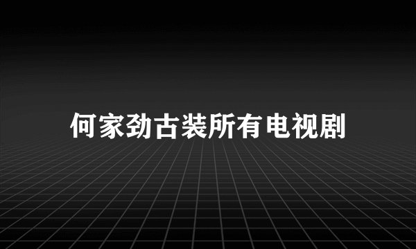 何家劲古装所有电视剧