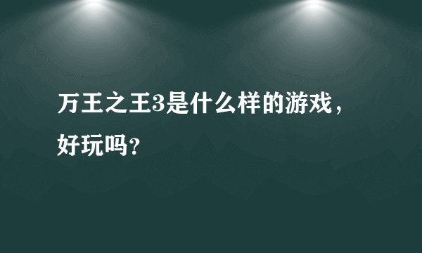 万王之王3是什么样的游戏，好玩吗？