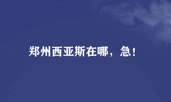 郑州西亚斯在哪,急!