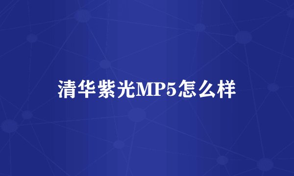 清华紫光MP5怎么样