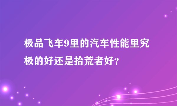 极品飞车9里的汽车性能里究极的好还是拾荒者好？