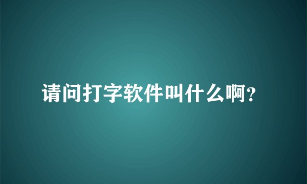 请问打字软件叫什么啊？