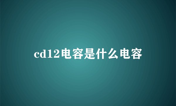 cd12电容是什么电容