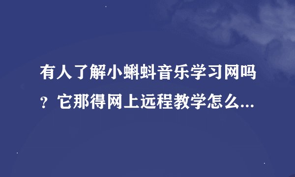 有人了解小蝌蚪音乐学习网吗？它那得网上远程教学怎么样？效果会好吗？