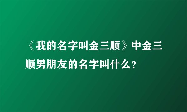 《我的名字叫金三顺》中金三顺男朋友的名字叫什么？