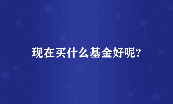 现在买什么基金好呢?