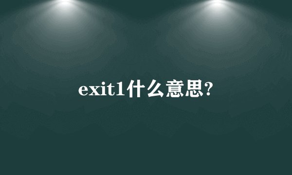 exit1什么意思?