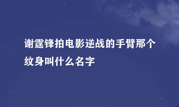 谢霆锋拍电影逆战的手臂那个纹身叫什么名字
