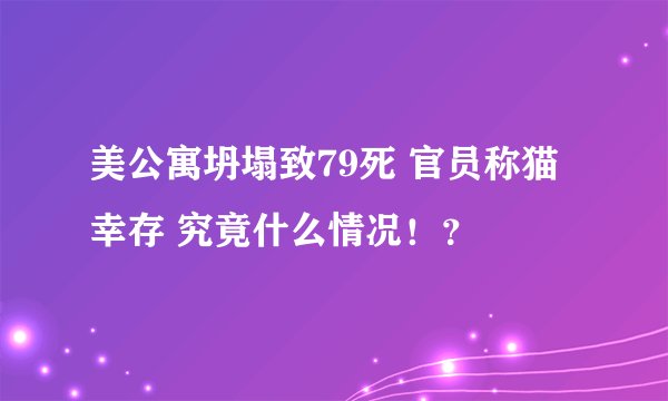 美公寓坍塌致79死 官员称猫幸存 究竟什么情况！？