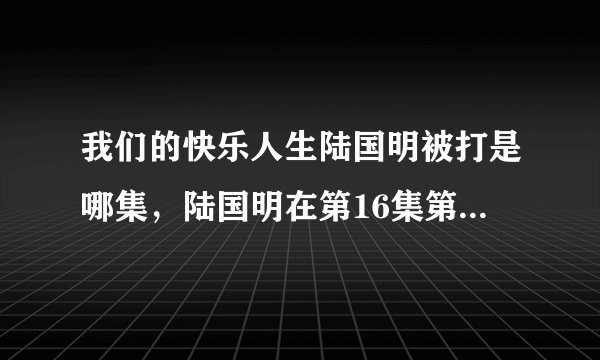 我们的快乐人生陆国明被打是哪集，陆国明在第16集第3分被打-飞外网