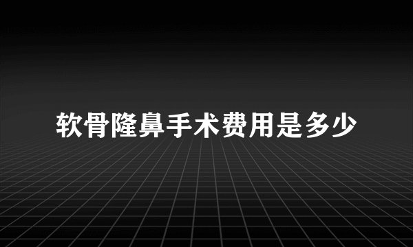 软骨隆鼻手术费用是多少