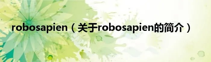 robosapien（关于robosapien的简介）