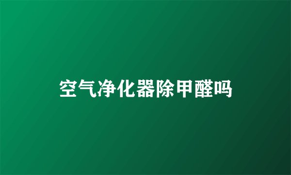 空气净化器除甲醛吗
