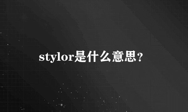 stylor是什么意思?