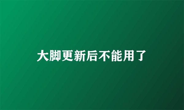 大脚更新后不能用了