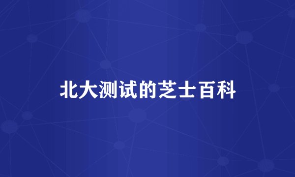 北大测试的芝士百科