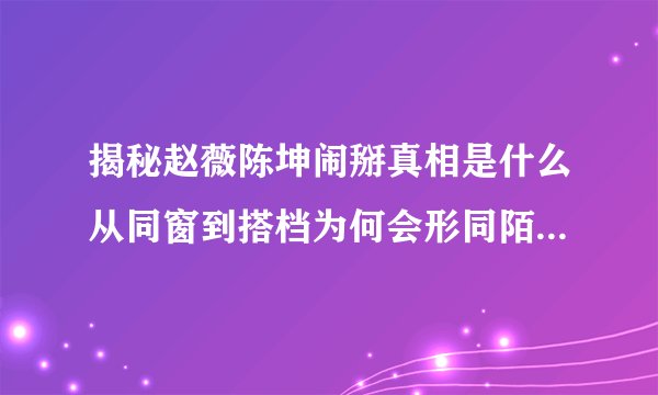 揭秘赵薇陈坤闹掰真相是什么从同窗到搭档为何会形同陌路_飞外网