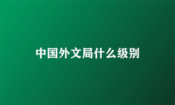 中国外文局什么级别