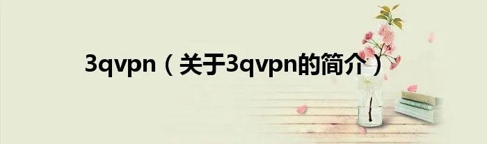 3qvpn（关于3qvpn的简介）