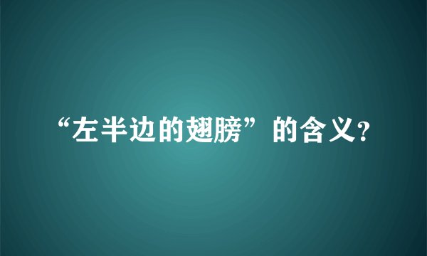 “左半边的翅膀”的含义？