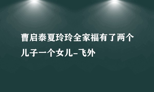 曹启泰夏玲玲全家福有了两个儿子一个女儿-飞外