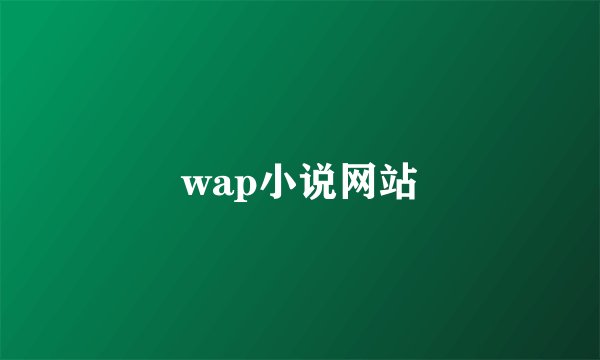 wap小说网站