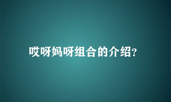 哎呀妈呀组合的介绍？